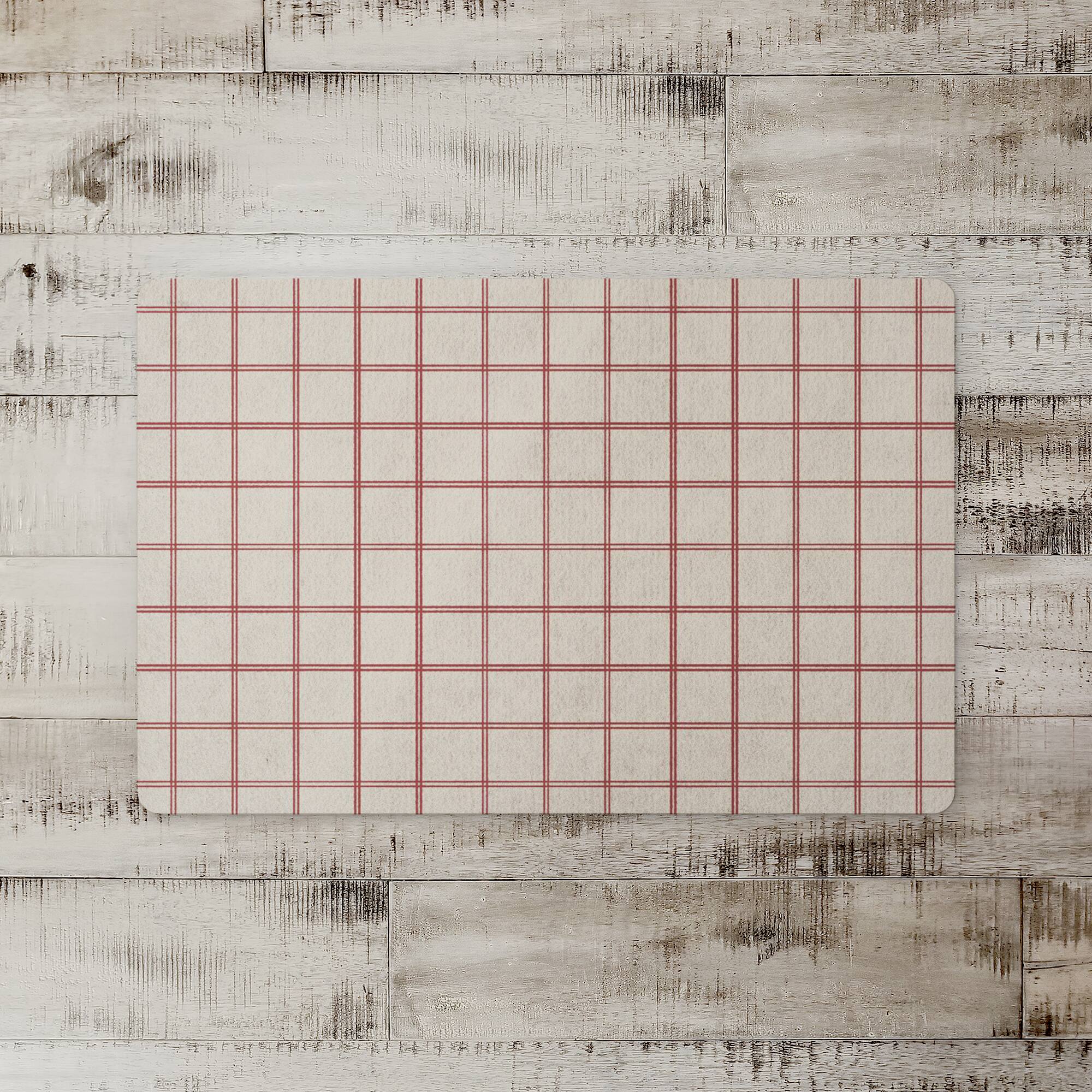 Cream Check Floor Mat